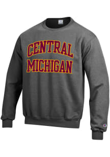 Champion Central Michigan Chippewas Mens Charcoal Arch Long Sleeve Crew Sweatshirt