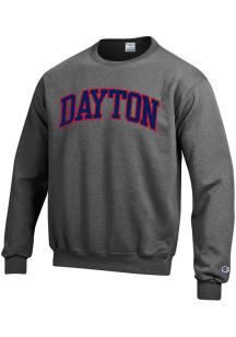Champion Dayton Flyers Mens Charcoal Arch Long Sleeve Crew Sweatshirt