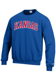 Champion Kansas Jayhawks Mens Blue Arch Long Sleeve Crew Sweatshirt