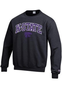 Champion K-State Wildcats Mens Black Arch Mascot Long Sleeve Crew Sweatshirt