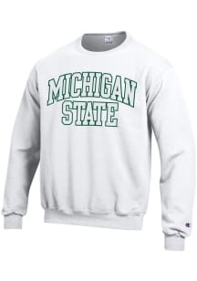 Champion Michigan State Spartans Mens White Arch Long Sleeve Crew Sweatshirt