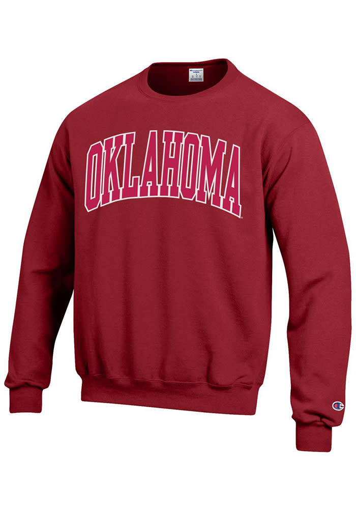 Champion Oklahoma Sooners Mens Crimson Arch Long Sleeve Crew Sweatshirt