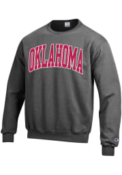 Champion Oklahoma Sooners Mens Charcoal Arch Long Sleeve Crew Sweatshirt