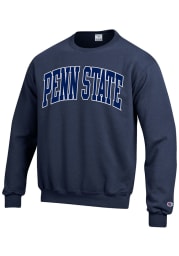 Champion Penn State Nittany Lions Mens Navy Blue Arch Long Sleeve Crew Sweatshirt