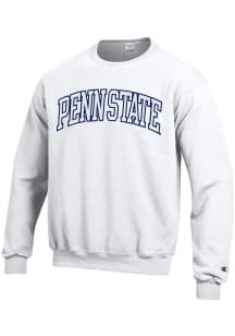 Champion Penn State Nittany Lions Mens White Arch Name Twill Long Sleeve Crew Sweatshirt