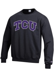 Champion TCU Horned Frogs Mens Black Arch Long Sleeve Crew Sweatshirt