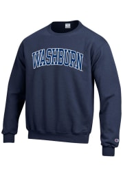 Champion Washburn Ichabods Mens Navy Blue Arch Long Sleeve Crew Sweatshirt