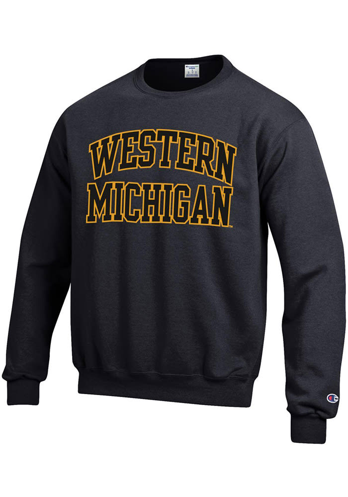 Champion Western Michigan Broncos Mens Black Arch Long Sleeve Crew Sweatshirt