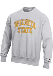 Champion Wichita State Shockers Mens Grey Reverse Weave Long Sleeve Crew Sweatshirt