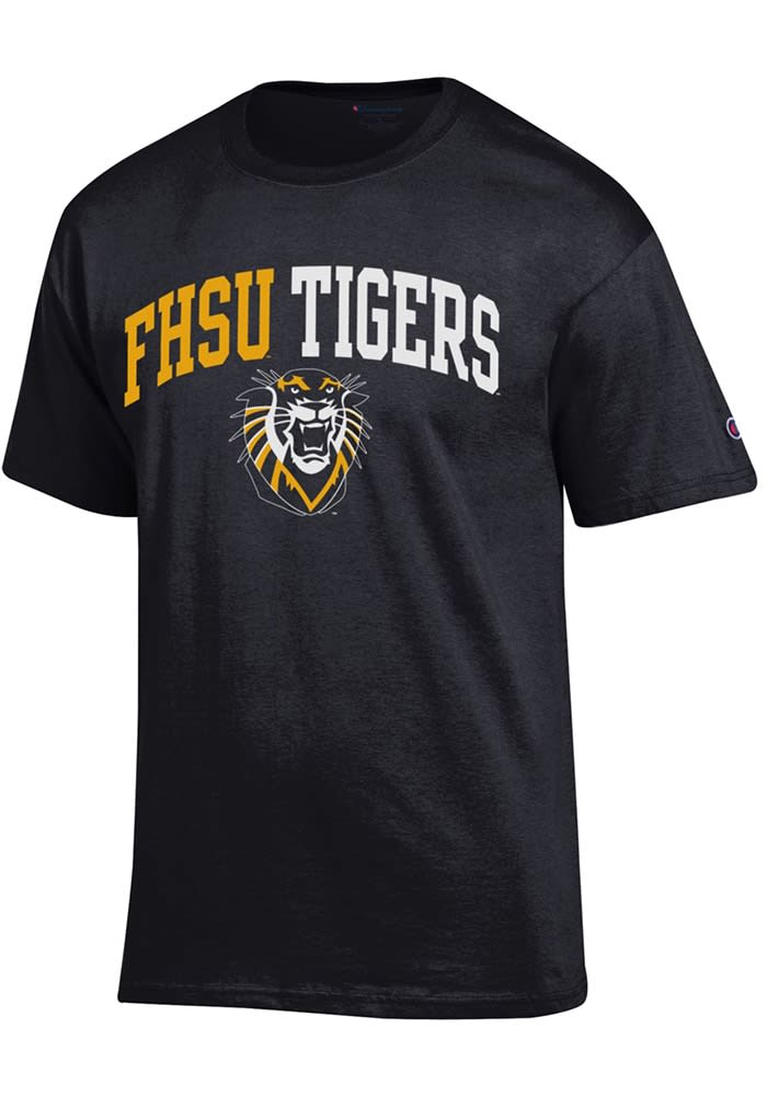 Champion Fort Hays State Tigers BLACK ARCH MASCOT Short Sleeve T Shirt