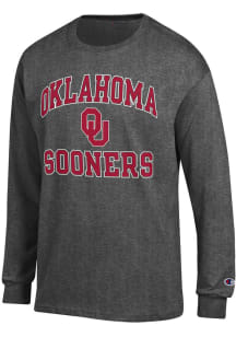 Champion Oklahoma Sooners Charcoal Number One Design Long Sleeve T Shirt