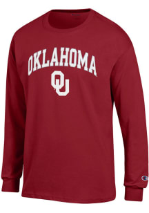 Champion Oklahoma Sooners Crimson Arch Mascot Long Sleeve T Shirt