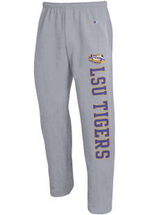 Champion LSU Tigers Mens Grey Open Bottom Sweatpants