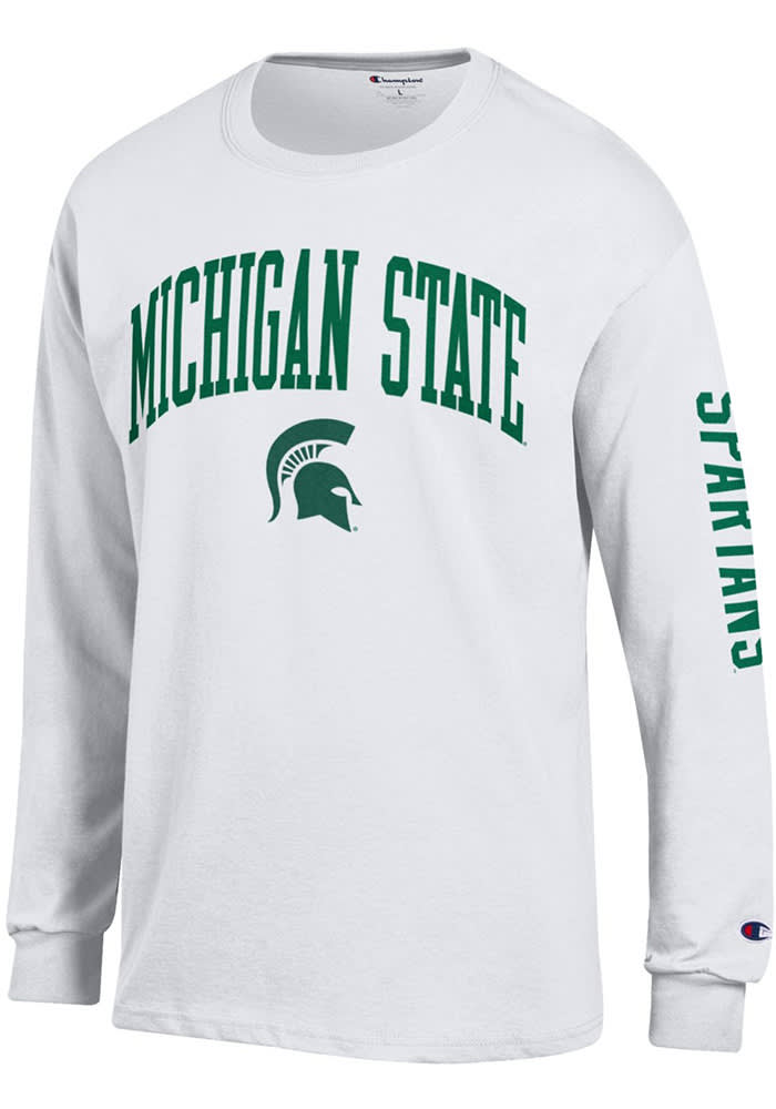 Champion Michigan State Spartans White Arch Mascot Long Sleeve T Shirt
