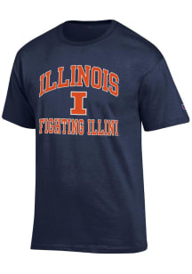 Champion Illinois Fighting Illini Navy Blue Number One Short Sleeve T Shirt