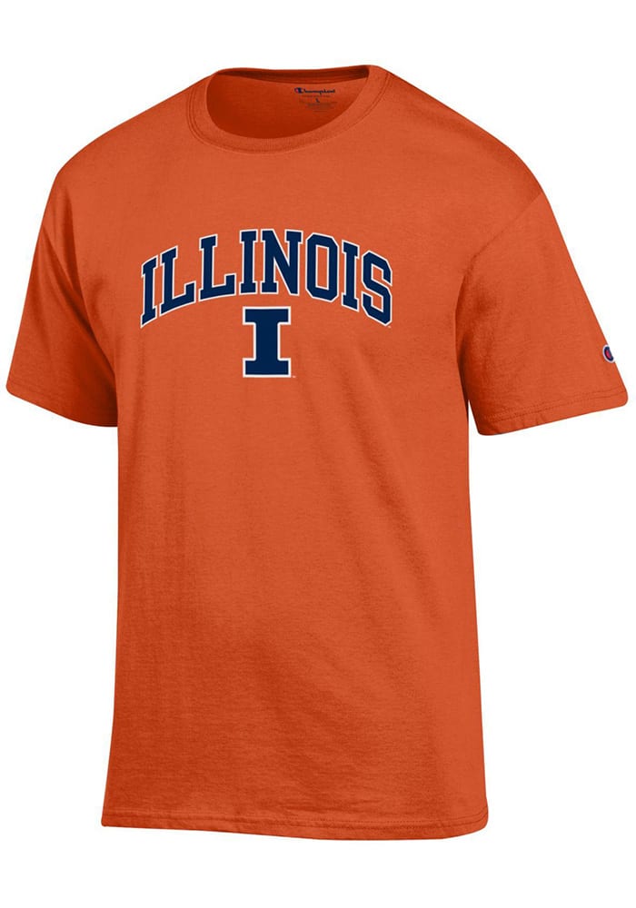 Champion Illinois Fighting Illini Orange Arch Mascot Short Sleeve T Shirt