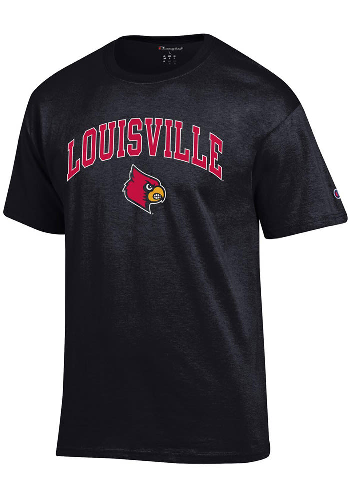 Champion Louisville Cardinals Black Mascot Short Sleeve T Shirt