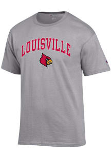 Champion Louisville Cardinals Grey Mascot Short Sleeve T Shirt