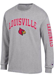 Champion Louisville Cardinals Grey Sleeve Long Sleeve T Shirt
