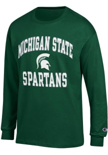 Champion Michigan State Spartans Green No1 Design Long Sleeve T Shirt