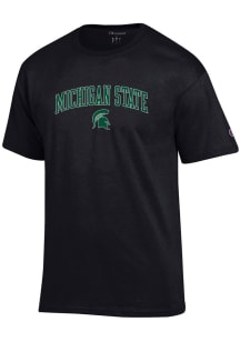 Michigan State Spartans Black Champion Arch Mascot Short Sleeve T Shirt