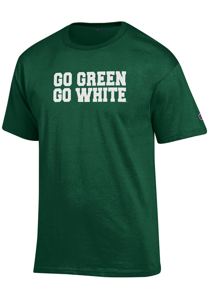 Champion Michigan State Spartans Green Go Green Go White Short Sleeve T Shirt