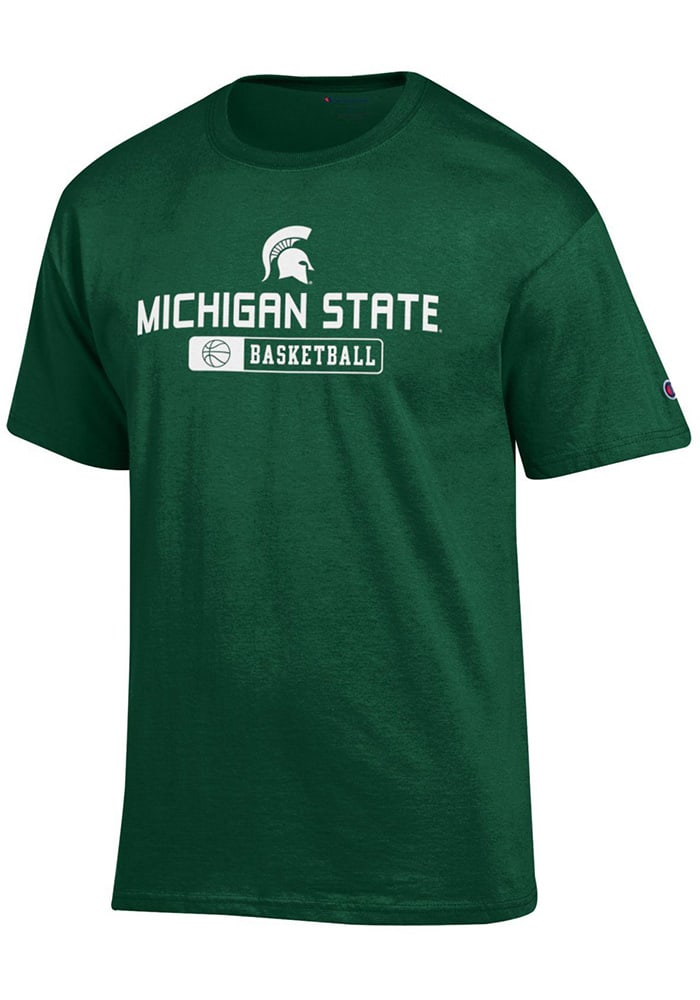 Champion Michigan State Spartans Green Spartan Basketball Short Sleeve T Shirt