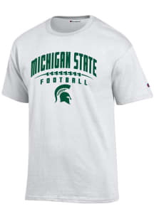 Champion Michigan State Spartans White Spartan Football Short Sleeve T Shirt