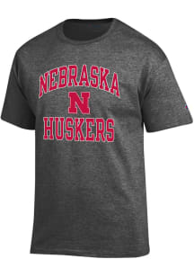 Champion Nebraska Cornhuskers Grey Number One Short Sleeve T Shirt