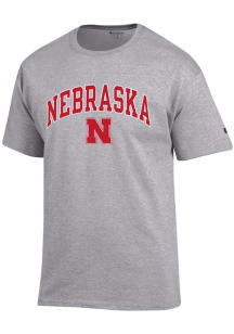 Nebraska Cornhuskers Grey Champion Arch Mascot Short Sleeve T Shirt