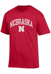 Champion Nebraska Cornhuskers Red Arch Mascot Short Sleeve T Shirt