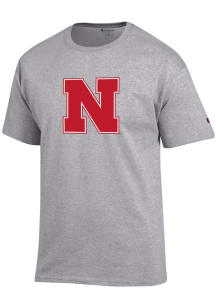 Champion Nebraska Cornhuskers Grey Primary Logo Short Sleeve T Shirt