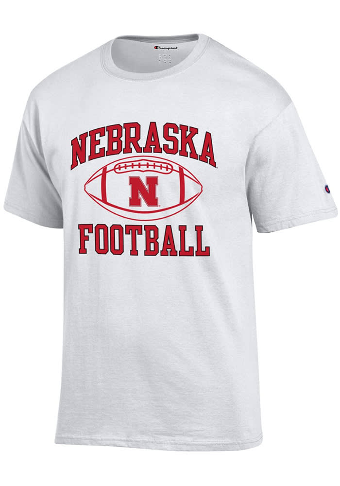 Champion Nebraska Cornhuskers White Football Short Sleeve T Shirt