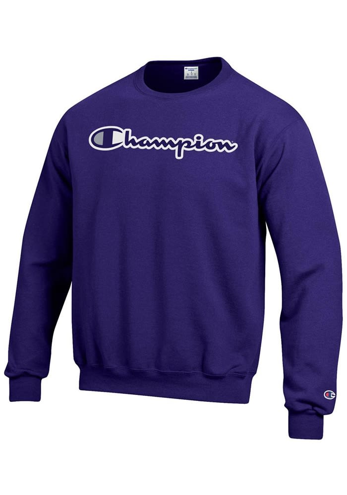 Champion KState Wildcats Purple Co Branded Long Sleeve Crew Sweatshirt Purple 50 Cotton 50 Poly Size 2XL Rally House