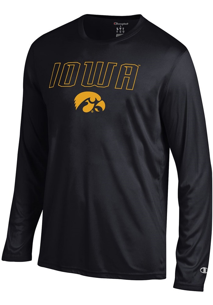 Champion Iowa Hawkeyes Black Athletic Arch Mascot Long Sleeve T-Shirt