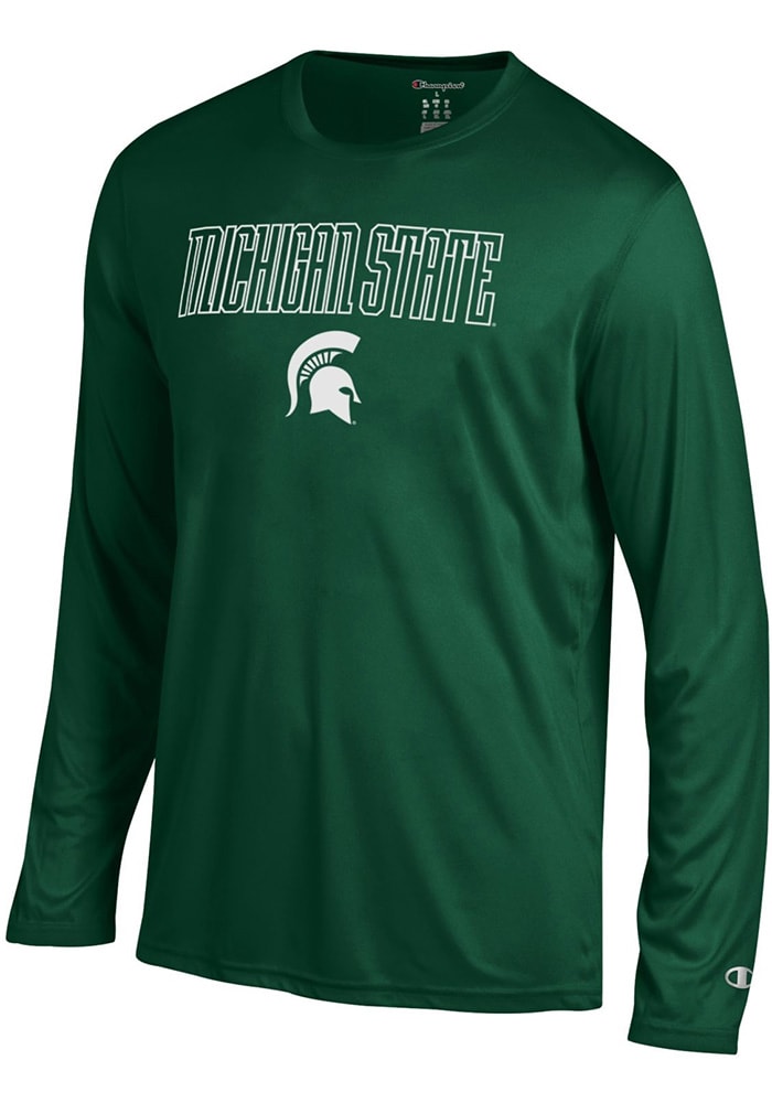 Champion Michigan State Spartans Green Athletic Long Sleeve Tee Long Sleeve T-Shirt