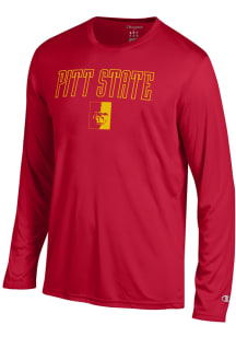 Champion Pitt State Gorillas Red Athletic Long Sleeve Tee Long Sleeve T-Shirt