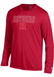 Champion Rutgers Scarlet Knights Red Athletic Long Sleeve Tee Long Sleeve T-Shirt