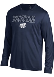 Champion Washburn Ichabods Navy Blue Athletic Long Sleeve Tee Long Sleeve T-Shirt