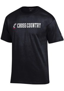 Cincinnati Bearcats Black Champion Cross Country Short Sleeve T Shirt