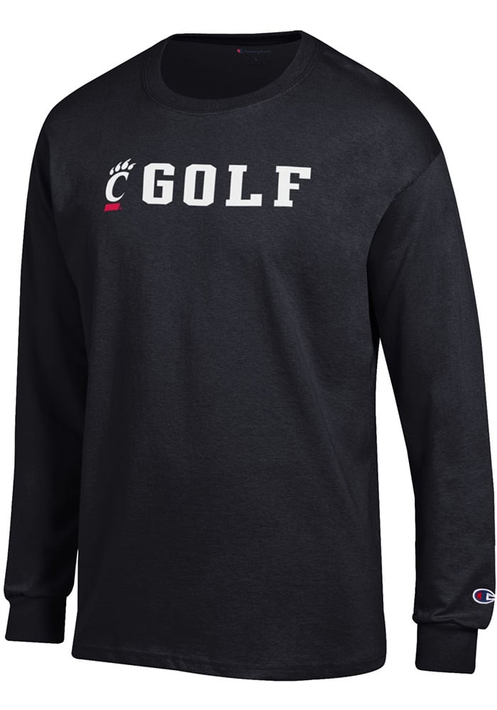 Champion Cincinnati Bearcats Black Golf Long Sleeve T Shirt