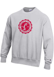 Champion Cincinnati Bearcats Mens Grey Official Seal Long Sleeve Crew Sweatshirt