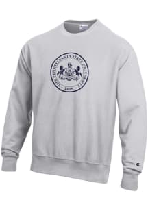 Mens Penn State Nittany Lions Grey Champion Official Seal Crew Sweatshirt
