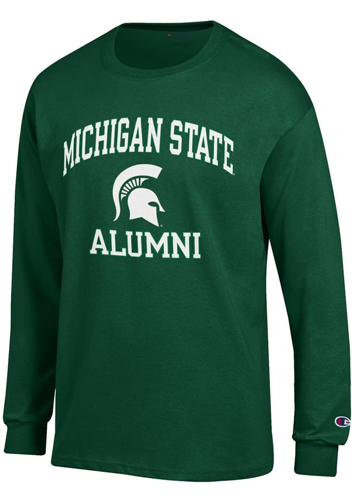 Champion Mens GREEN Michigan State Spartans Alumni Long Sleeve Tee