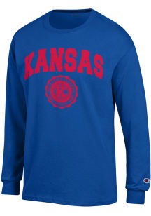 Champion Kansas Jayhawks Blue Official Seal Long Sleeve T Shirt