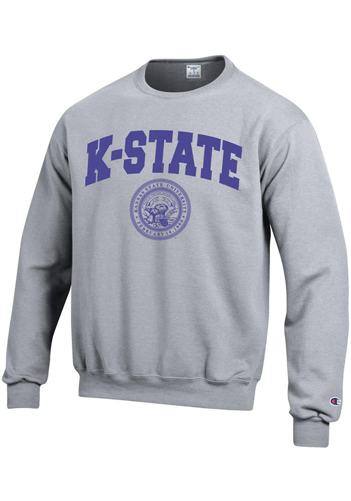 K-State Wildcats Mens Grey Official Seal Long Sleeve Crew Sweatshirt