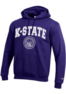 Champion K-State Wildcats Mens Purple Official Seal Long Sleeve Hoodie