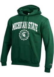 Champion Michigan State Spartans Mens Green Official Seal Long Sleeve Hoodie