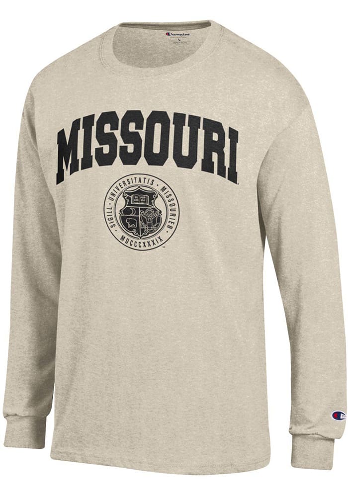 Champion Missouri Tigers Oatmeal Official Seal Long Sleeve T Shirt