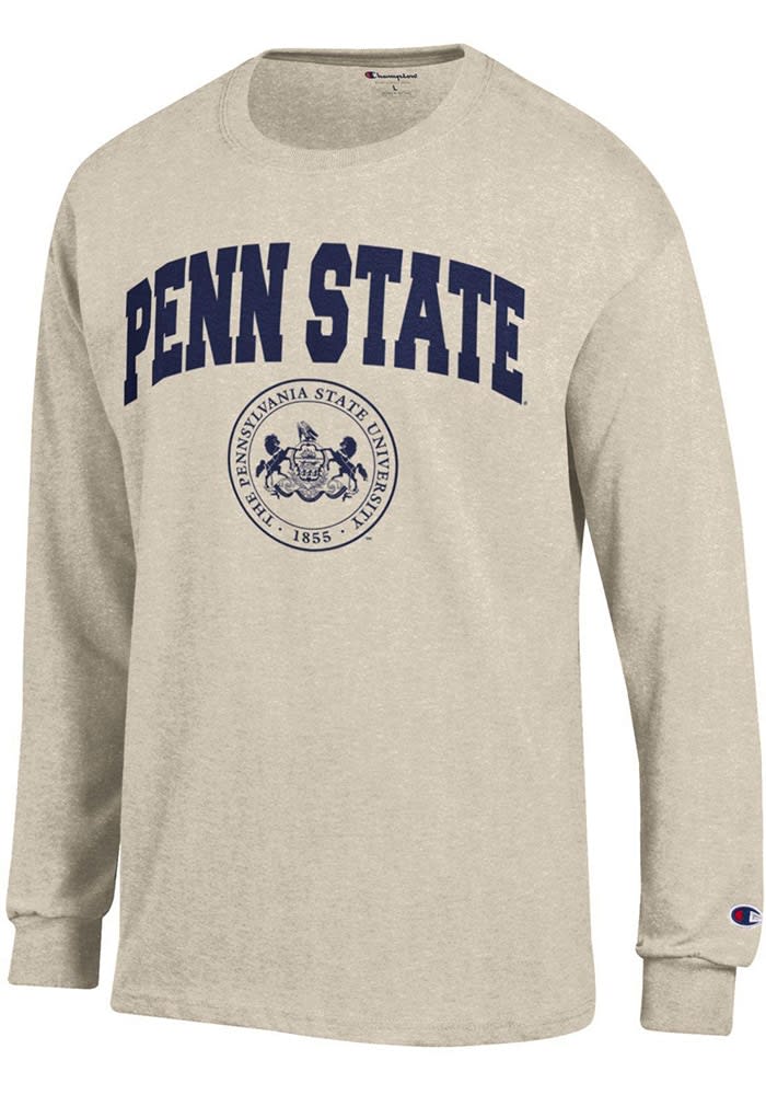 Champion Penn State Nittany Lions Oatmeal Official Seal Long Sleeve T Shirt  - 14753181